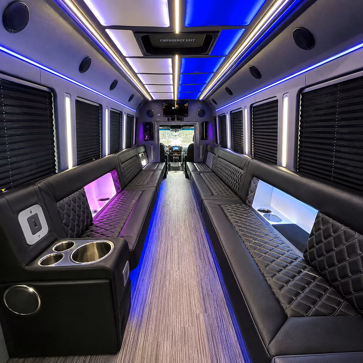 pleasanton party bus rentals inside