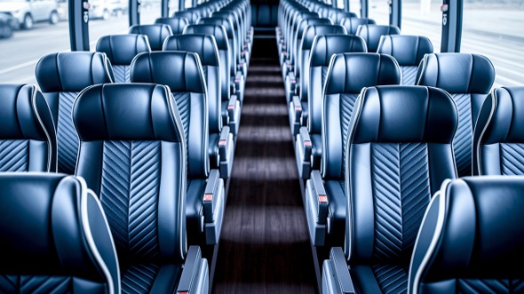 50 passenger charter bus inside union city