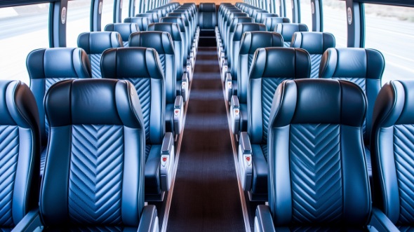 55 passenger charter bus inside union city
