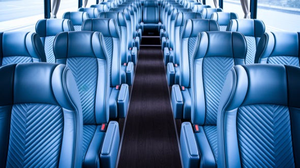 pleasanton 56 passenger charter bus interior